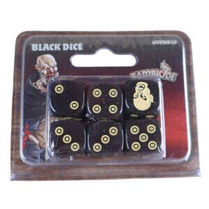 Zombicide Black Dice Set by Guillotine Games 6 Custom Themed Dice